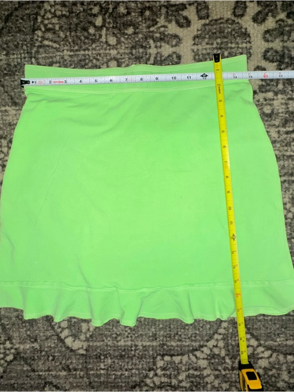 Fresh Produce Women’s Size S Lime Neon Green Cotton Blend Ruffle Hem Skirt